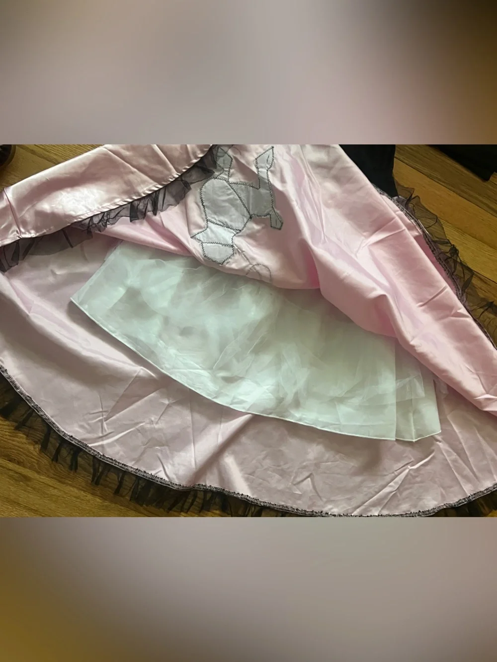 Girls dress Skip Bop 50s Pink Poodle Skirt Costume with Black Top Large 12-14